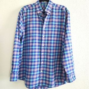 Vineyard Vines Whale Striped Button Down Blouse Shirt Unisex Size Medium